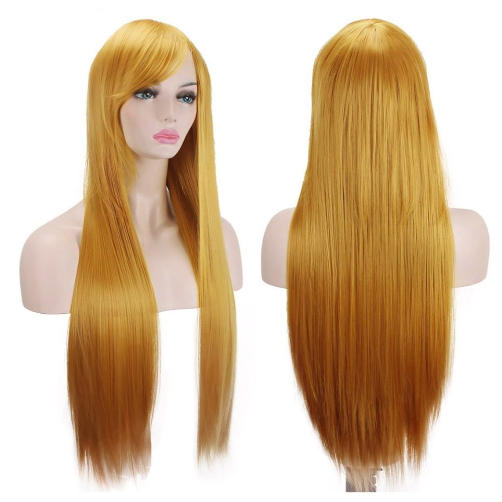 Wigs Long Straight Cosplay Party - Halloween Costume for Women (Yellow)